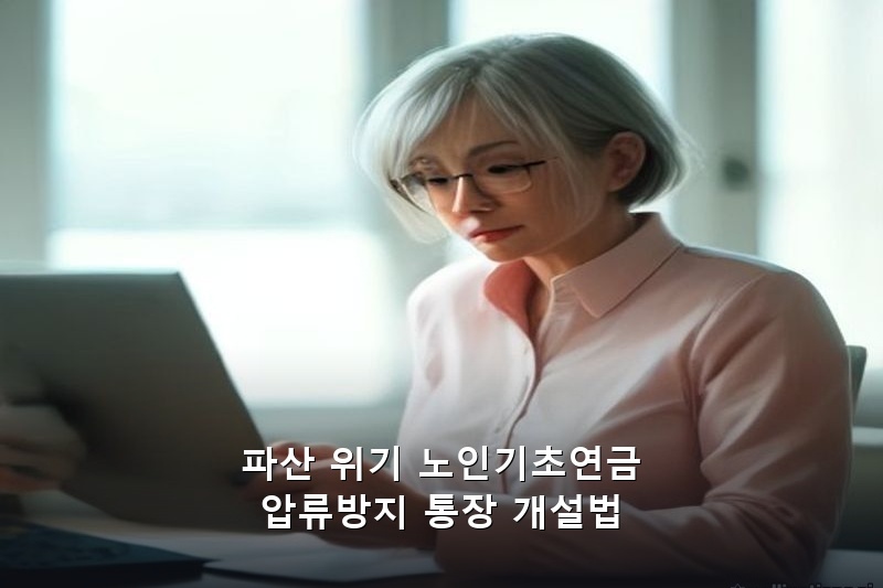 파산 위기 노인기초연금 압류방지 통장 개설법