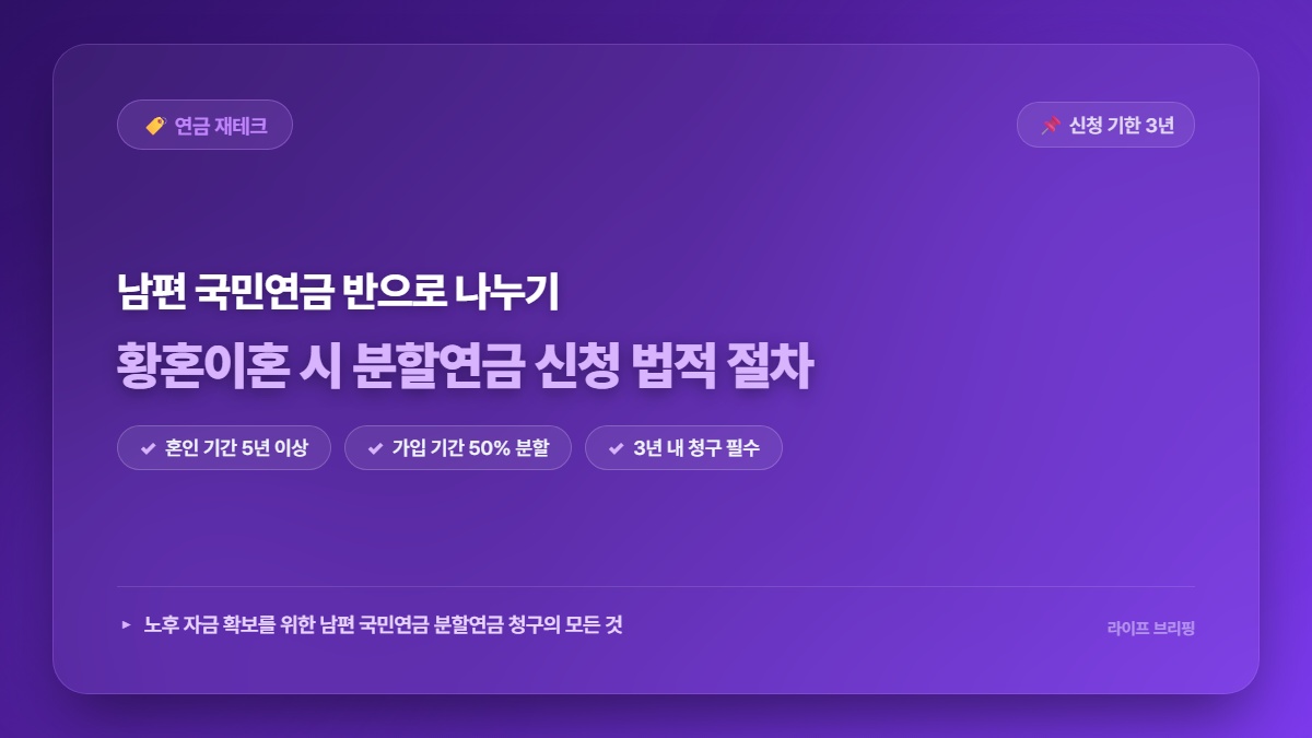 2026년 국민연금법 공식 공고! 황혼이혼 분할연금 신청 자격 및 필수 서류 4종 총정리