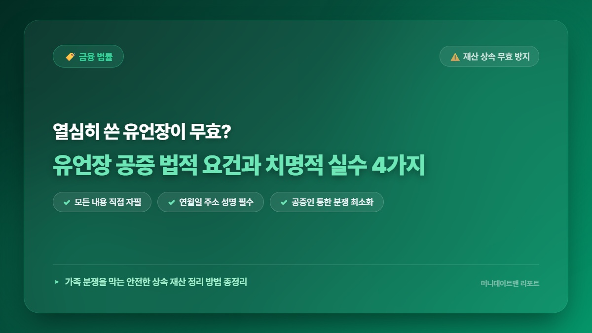 아직도 법무사 비용 아끼려고 셀프 유언장 쓰시나요? 재산 한 푼 못 건지는 치명적 실수