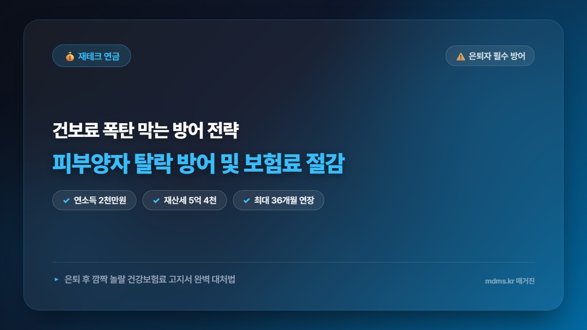 2026년 건강보험료 피부양자 탈락 방어 및 지역가입자 보험료 절감 방법 총정리