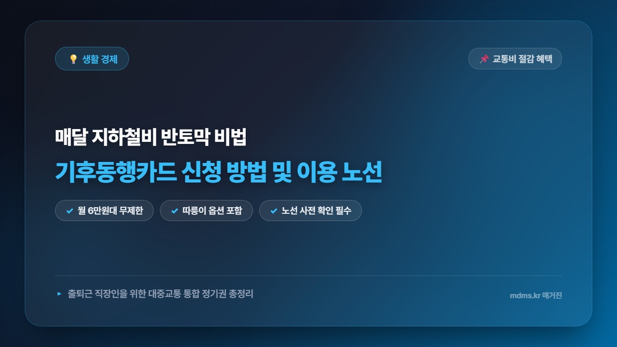 모르면 전액 손해! 2026년 기후동행카드 신청 방법 및 지하철 버스 이용 노선권 혜택 총정리