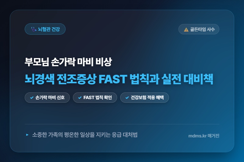 부모님 손가락 마비 비상! 뇌경색 전조증상 FAST 법칙 완벽 분석과 실전 대비책