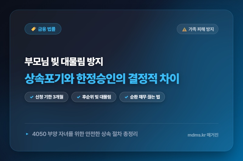 부모님 사망 후 상속포기 vs 한정승인, 순환 채무 정리하는 법과 피해야 할 함정