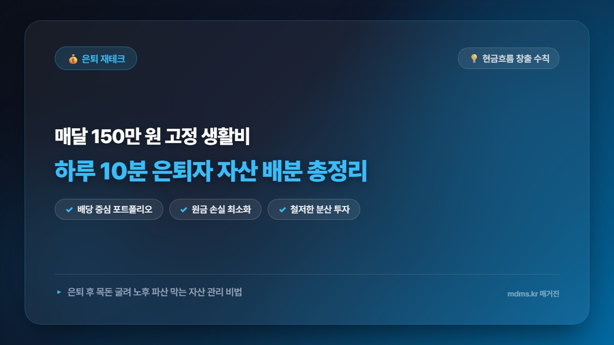 290주 연속 1위의 비밀? 하루 10분 투자로 매달 150만 원 생활비 만드는 은퇴자 자산 배분 총정리