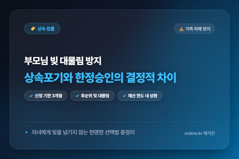 상속포기 vs 한정승인 차이점과 자녀에게 미치는 법적 영향