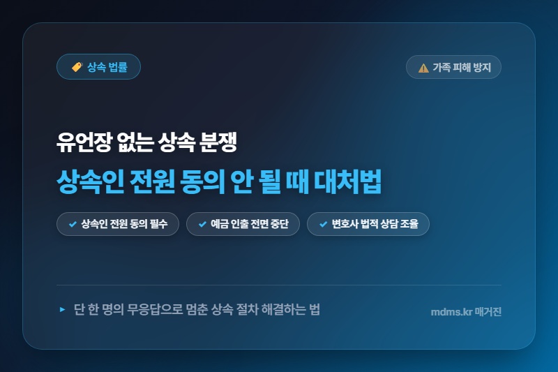 상속 분쟁 부르는 유언집행자 미지정! 상속인 전원 동의 안 될 때 대처법