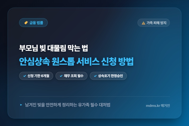 부모님 사망 후 빚이 더 많을 때 안심상속 원스톱 서비스 신청 기한 및 대처법 총정리